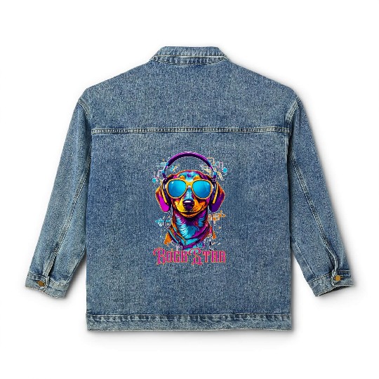 Rockstar Dachshund Classic Women's Denim Jackets