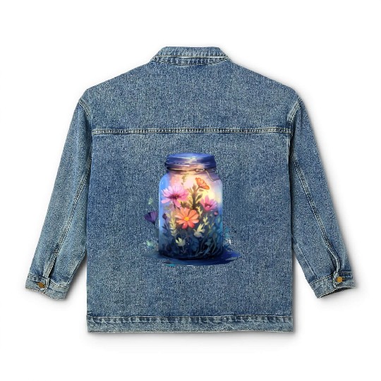 Wild Flowers Classic Women's Denim Jackets Design - Funny gift