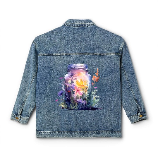 Wild Flowers Classic Women's Denim Jackets Design - Funny gift