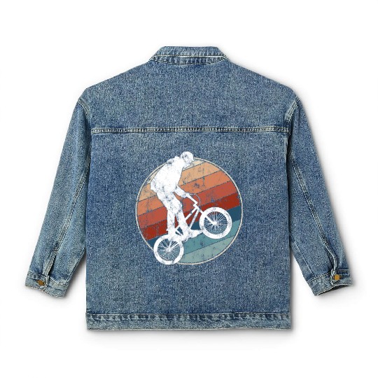 Retro BMX Rider Classic Women's Denim Jackets