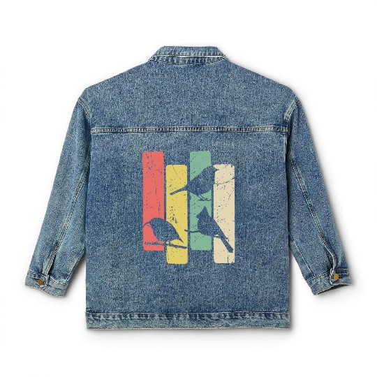 Birds Art Budgie Heron Sparrow Robin Hummingbird Classic Women's Denim Jackets