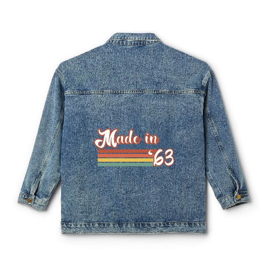 Vintage 1963 61th Birthday Made in 1963 Born in 19 Classic Women's Denim Jackets