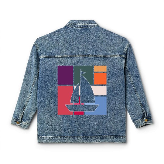 Vintage Sailing Adventure Classic Women's Denim Jackets
