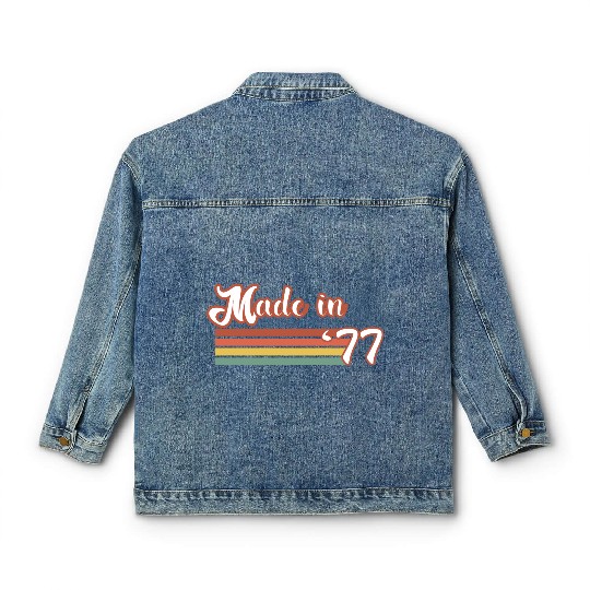 Vintage 1977 47th Birthday Made in 1977 Born 1977 Classic Women's Denim Jackets