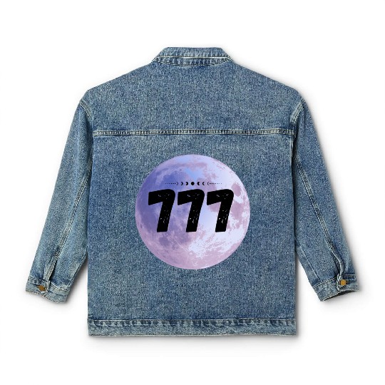 Purple Moon Angel Numbers 777 Classic Women's Denim Jackets