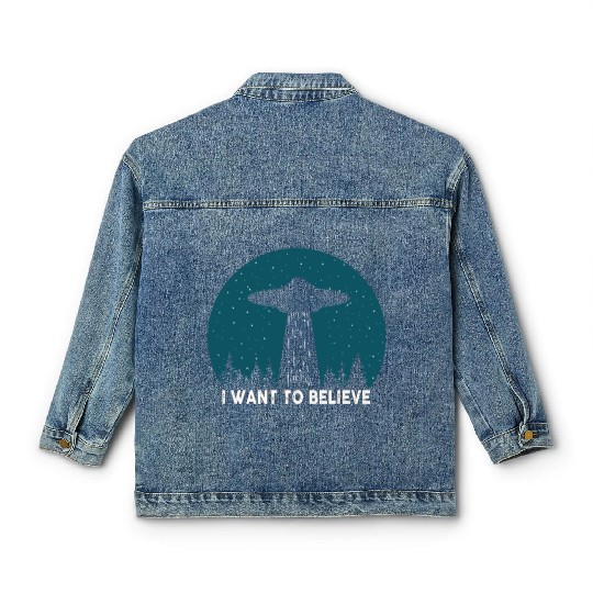 I Want To Believe World Ufo Day Classic Women's Denim Jackets