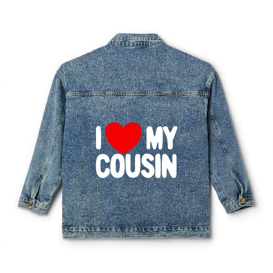 I Love My Cousin Red Heart Redneck Love My Cousin Classic Women's Denim Jackets