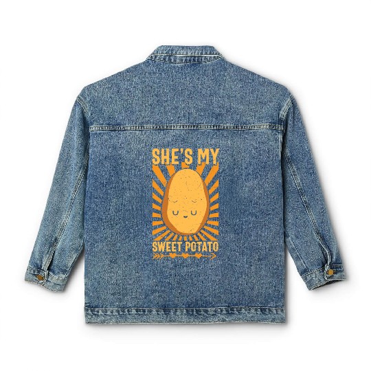 She s My Sweet Potato Funny Matching Halloween Classic Women's Denim Jackets
