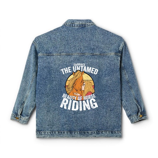 Embrace The Untamed Beauty Of Horse Riding Riding Classic Women's Denim Jackets