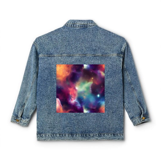 Galaxy nebula abstract design Classic Women's Denim Jackets