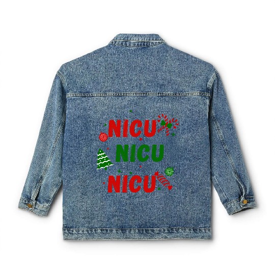 NICU Festive Christmas design Classic Women's Denim Jackets
