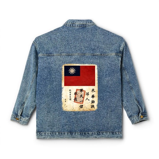 Blood Chit WWII Military History Blood Chit Classic Women's Denim Jackets