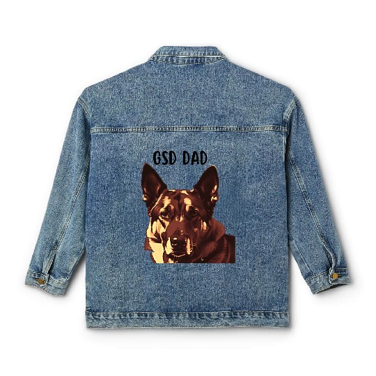 GSD dad dog lovers graphic Classic Women's Denim Jackets and apparel