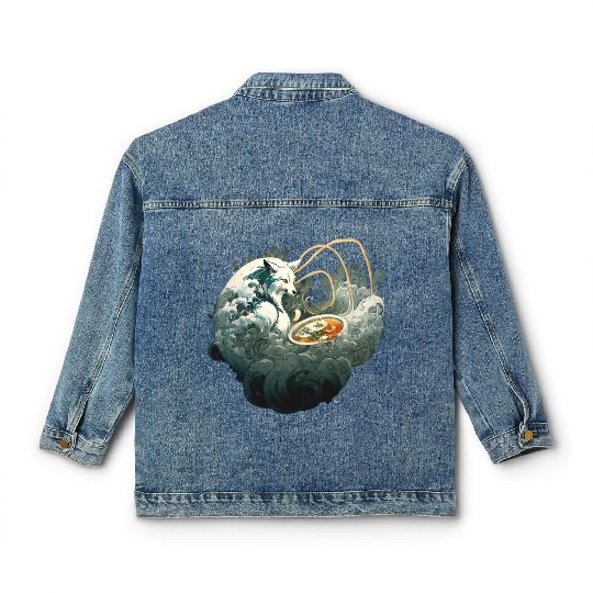 Nine Tailed Fox Ramen - Kitsune Classic Women's Denim Jackets