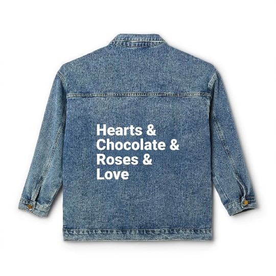 Valentine Hearts Chocolate Roses Love Classic Women's Denim Jackets