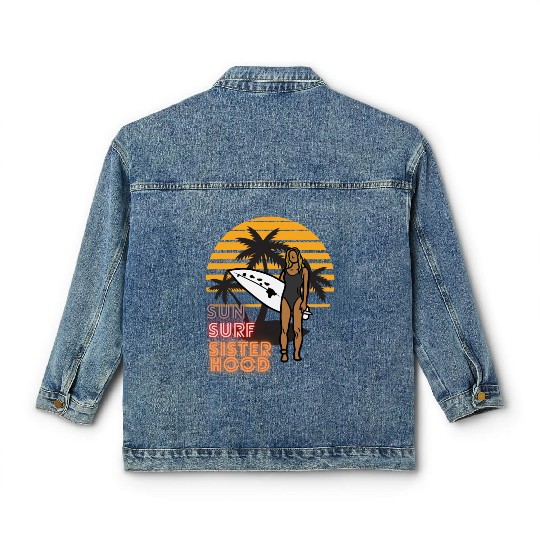 Sun, Surf, Sisterhood Classic Women's Denim Jackets