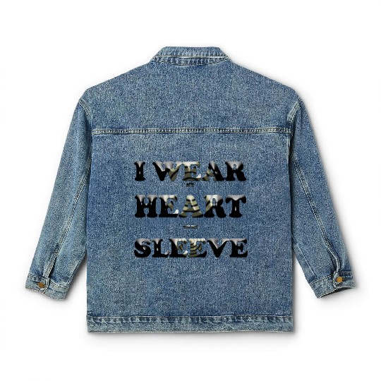 I wear my heart on my sleeve design Classic Women's Denim Jackets gift