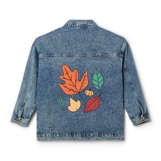 Fall Leaves Embrace the Beauty of Autumn Classic Women's Denim Jackets
