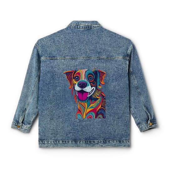 Abstract Dog Classic Women's Denim Jackets