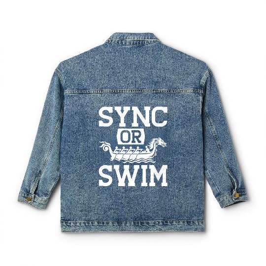 Funny Dragon Boat Racing Paddle Classic Women's Denim Jackets