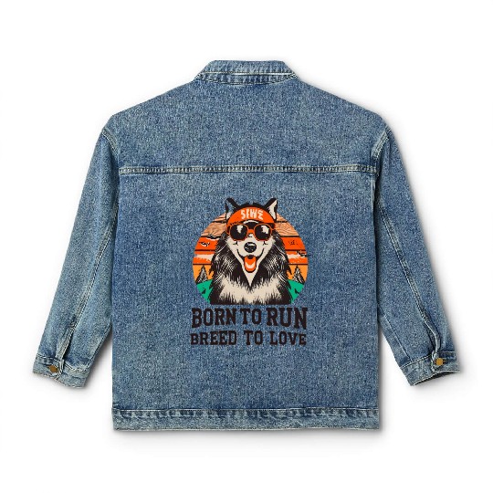 Border Collie Dog Lover Classic Women's Denim Jackets Classic Women's Denim Jackets Apparel
