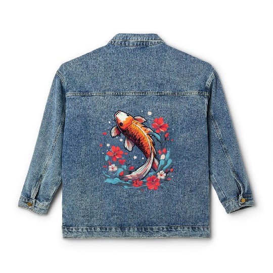 Koi Fish Koi Carp Japanese Koi Garden-Pond Koi Classic Women's Denim Jackets