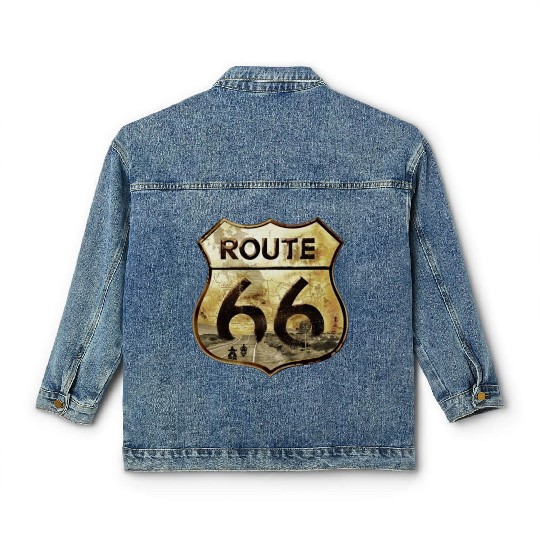 Route 66 trip with motorcycle Classic Women's Denim Jackets