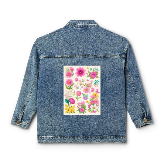 Buttercup and Marigold Spring Flowers Classic Women's Denim Jackets