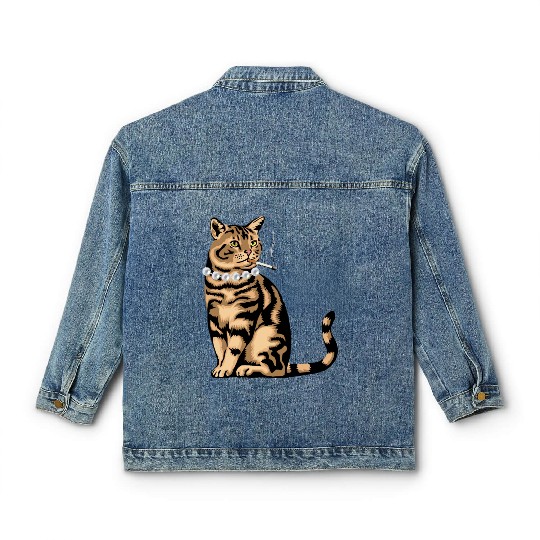 Cat Smoking Classic Women's Denim Jackets