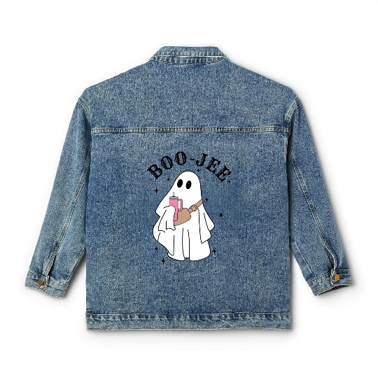 Boo Jee Stanley Tumbler Inspired Ghost Classic Women's Denim Jackets