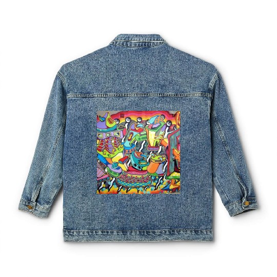 Graffiti street art mural print - art lover gift Classic Women's Denim Jackets