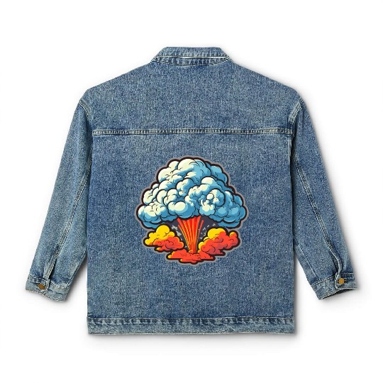 Explosion Fireworks Pyrotechnics Classic Women's Denim Jackets