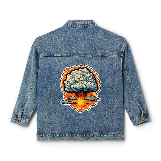 Explosion Fireworks Pyrotechnics Classic Women's Denim Jackets