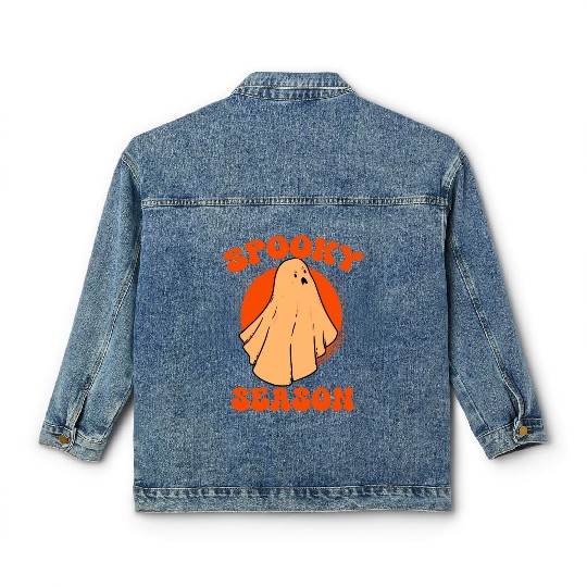 Retro VIntage Halloween Costume Spooky Season Men Classic Women's Denim Jackets