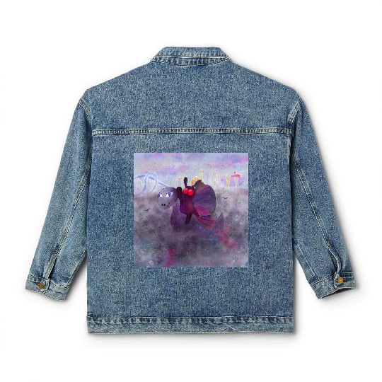 Mothman and Bessie the Lake Erie Monster's Vacay Classic Women's Denim Jackets