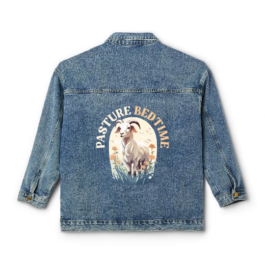 Goat Lover Kid Ranch Wool Farm Animal Farming Classic Women's Denim Jackets