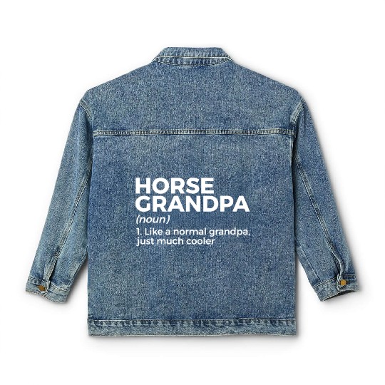 womens horse grandpa definition horse lover v neck Classic Women's Denim Jackets