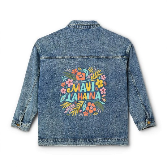 Maui Strong Lahaina Flower floral Classic Women's Denim Jackets