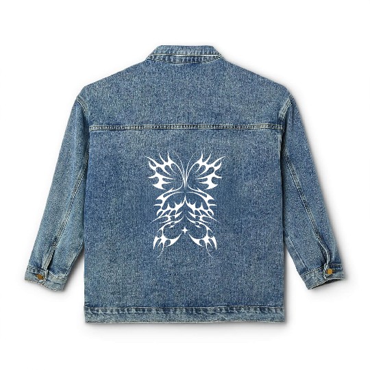 Tribal Butterfly Cyber Sigil For A Cybersigilism Classic Women's Denim Jackets