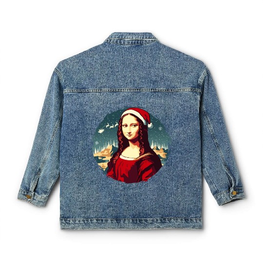 Mona Lisa Funny Christmas Art Classic Women's Denim Jackets