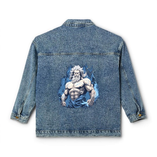 Zeus' Thunderbolt: Godly Gym Dominance Classic Women's Denim Jackets