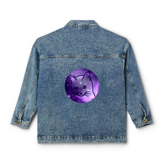 Galaxy Space Cat Funny Cat Lover Classic Women's Denim Jackets
