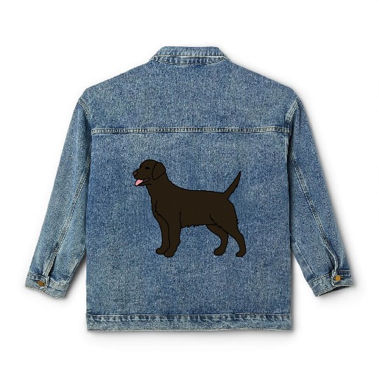 Chocolate Labrador Gift For Dog Lover Classic Women's Denim Jackets