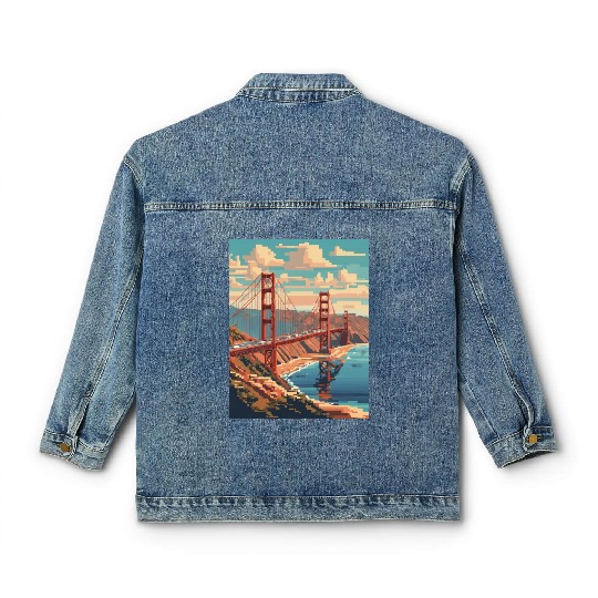 Golden Gate Bridge California Classic Women's Denim Jackets Classic Women's Denim Jackets, Golden