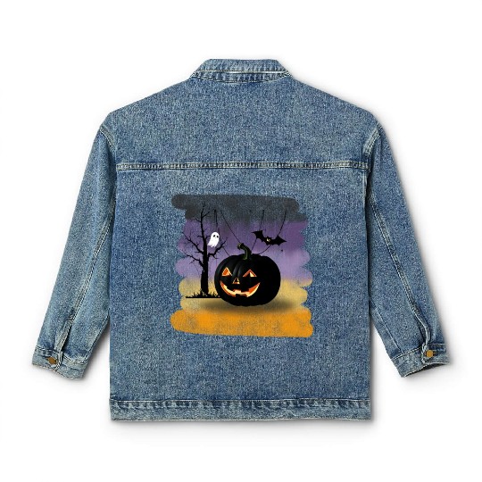 "The Midnight Pumpkin" Classic Women's Denim Jackets