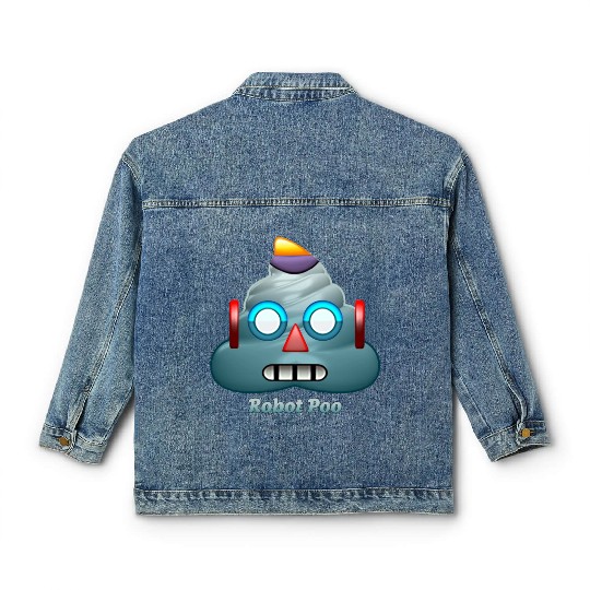 Robot Poo - A Quirky Transformation #EmojiArt #Rob Classic Women's Denim Jackets
