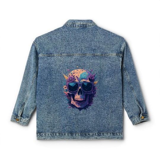 Floral Skull | C08 Classic Women's Denim Jackets