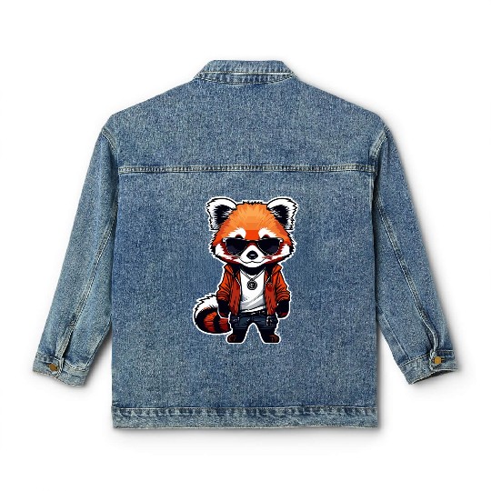 Chibi Red Panda Classic Women's Denim Jackets