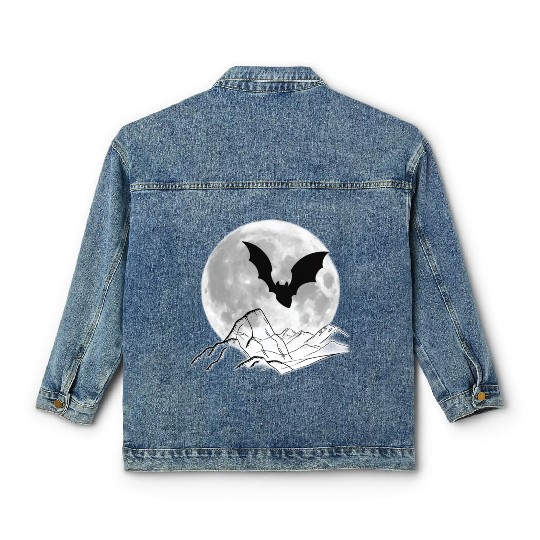 moon and bat Classic Women's Denim Jackets