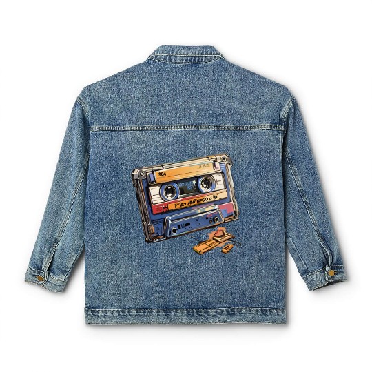 90s Nostalgia Cassette Classic Women's Denim Jackets